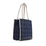 COACH Dempsey LOGO貼飾托特包 皮革手提單肩包 丹寧藍