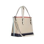 COACH 經典標誌帆布 Mollie 25 小號托特包 手提單肩包 米色