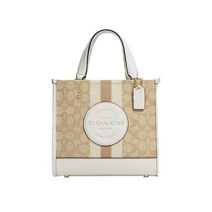 【5色】COACH Dempsey 22 經典帆布拼接托特包 手提斜挎包