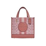 【5色】COACH Dempsey 22 經典帆布拼接托特包 手提斜挎包