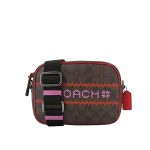 COACH 蔻馳 女士單肩斜挎包 經典LOGO相機包 深棕色