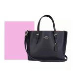COACH Mollie 25號托特包 時尚百搭單肩手提包 白色/黑色