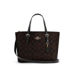 COACH Mollie 25號 經典老花托特包 手提單肩斜挎包 深棕色/卡其色