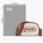 COACH BADGE 帆布刺繡貼飾橢圓相機包 單肩斜挎包