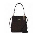 【4色】COACH Town 經典馬車LOGO防刮皮革水桶包 單肩斜挎包