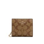 【3色】COACH Snap 經典馬車LOGO防刮皮革對折式短夾 錢包 卡包