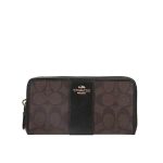 【3色可選】COACH 女士經典馬車LOGO拼色長款拉鏈錢包 手拿包