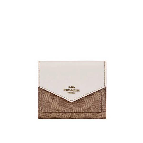 COACH 蔻馳 馬車LOGO防刮皮革三折信封短夾 COACH 蔻馳 馬車LOGO防刮皮革三折信封短夾