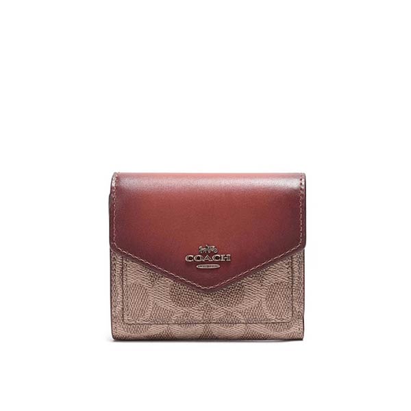 COACH 蔻馳 馬車LOGO防刮皮革三折信封短夾 COACH 蔻馳 馬車LOGO防刮皮革三折信封短夾