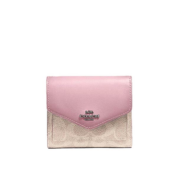 COACH 蔻馳 馬車LOGO防刮皮革三折信封短夾 COACH 蔻馳 馬車LOGO防刮皮革三折信封短夾
