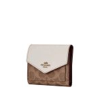 【3色】COACH 蔻馳 馬車LOGO防刮皮革三折信封短夾 短款錢包