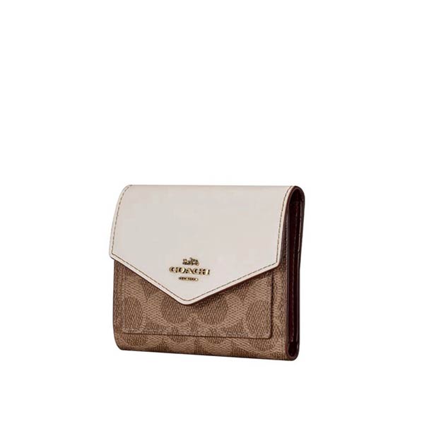 COACH 蔻馳 馬車LOGO防刮皮革三折信封短夾 COACH 蔻馳 馬車LOGO防刮皮革三折信封短夾