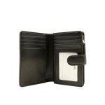 COACH 經典馬車C LOGO緹花防刮皮革中夾 扣式拉鏈錢包
