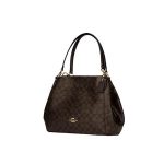 COACH 蔻馳 Hallie系列 時尚休閒單肩手提包袋 女款 深棕色