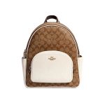 【3色】COACH Court 經典馬車LOGO前口袋雙肩包 休閒背包