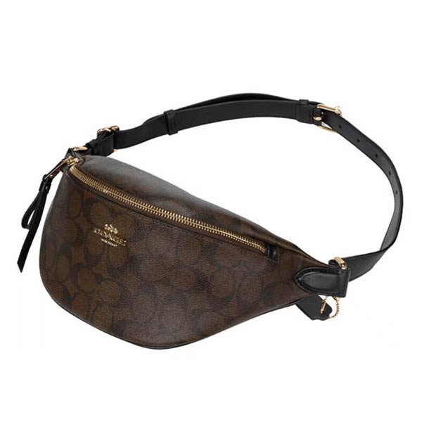 COACH 經典老花 LOGO PVC 防刮皮革單肩斜挎胸包 COACH 經典老花 LOGO PVC 防刮皮革單肩斜挎胸包