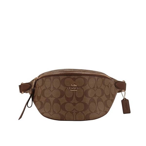 COACH 經典老花 LOGO PVC 防刮皮革單肩斜挎胸包 COACH 經典老花 LOGO PVC 防刮皮革單肩斜挎胸包