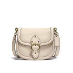 COACH Beat Saddle系列 復古翻蓋馬鞍包 單肩斜挎包 中號  象牙白
