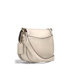 COACH Beat Saddle系列 復古翻蓋馬鞍包 單肩斜挎包 中號  象牙白