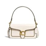 新款 COACH 珠鏈 Tabby 26 中號單肩包 時尚腋下包 白色