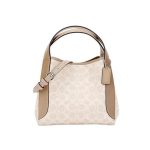 COACH Hadley Hobo 21小號 經典LOGO 女士手提包 單肩斜挎包 菜籃子 灰褐色