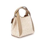 COACH Hadley Hobo 21小號 經典LOGO 女士手提包 單肩斜挎包 菜籃子 灰褐色