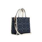 COACH 經典錢布雷 DEMPSEY 22號托特包 手提斜挎包 丹寧藍拼色