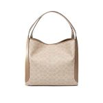 COACH Hadley Hobo 21小號 經典LOGO 女士手提包 單肩斜挎包 菜籃子 灰褐色