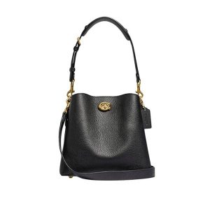 COACH Willow 女士水桶包 簡約時尚手提單肩包 黑色