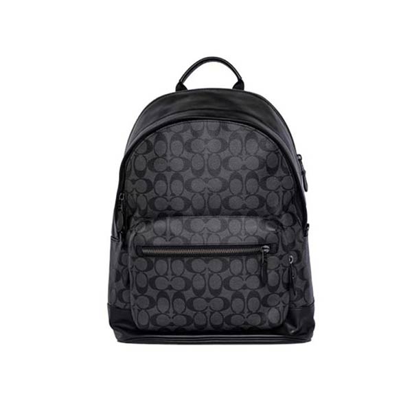 COACH West 經典老花皮質拉鏈雙肩包 COACH West 經典老花皮質拉鏈雙肩包