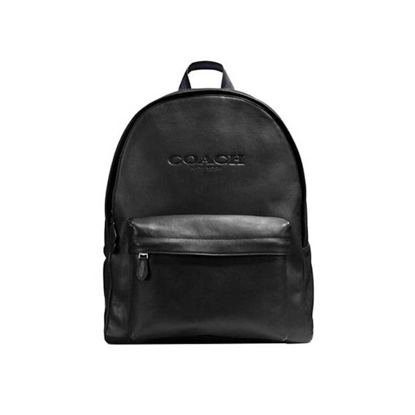 COACH 男士經典黑色皮質雙肩後背包 COACH 男士經典黑色皮質雙肩後背包