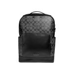 COACH 男士經典標誌GRAHAM雙肩包 雙拉鏈背包 電腦包 黑灰色