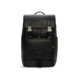 COACH Track 經典男士皮質雙肩包 休閒登山包 黑色