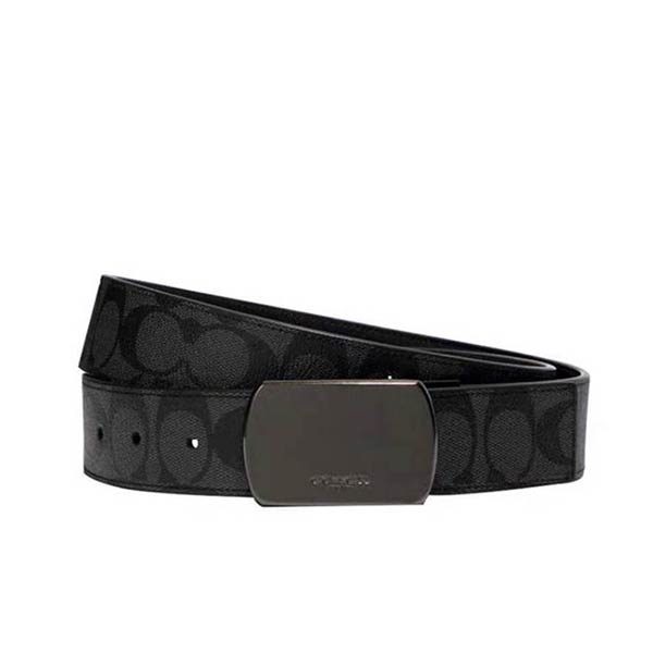 COACH 經典C LOGO 雙面兩用腰帶 皮帶 男款 寬3.8cm(方頭-黑灰色) COACH 經典C LOGO 雙面兩用腰帶 皮帶 男款 寬3.8cm(方頭-黑灰色)