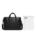 COACH 經典標誌帆布 PENN 男士公事包 電腦包 手提斜挎包 黑色