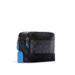 COACH Peanuts 史努比聯名款相機包 單肩斜挎包 男款 黑灰色