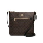 【3色】COACH ROWAN FILE 立體馬車緹花LOGO防刮皮革單肩斜挎包 男女同款