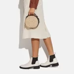 【2色】COACH Canteen 經典雙拉鏈圓餅包 手提單肩斜挎包