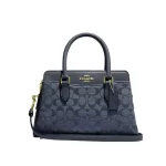 【4色】COACH Darcie 經典緹花LOGO防刮皮革手提斜背包