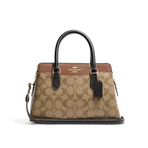 【4色】COACH Darcie 經典緹花LOGO防刮皮革手提斜背包
