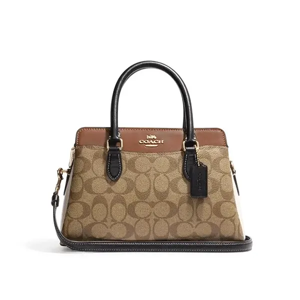 【4色】COACH Darcie 經典緹花LOGO防刮皮革手提斜背包 【4色】COACH Darcie 經典緹花LOGO防刮皮革手提斜背包