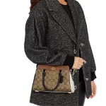 【4色】COACH Darcie 經典緹花LOGO防刮皮革手提斜背包