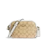 【4色】COACH Mini Jamie 經典馬車LOGO帆布拼皮小號相機包