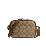 【4色】COACH Mini Jamie 經典馬車LOGO帆布拼皮小號相機包