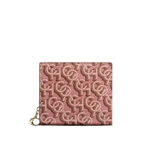 【2色】COACH Monogram 鍊字印花釦式雙摺拉鍊短夾 手拿零錢包