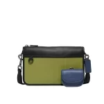 【2色】COACH HERITAGE 經典標誌拼色皮革多功能斜挎包