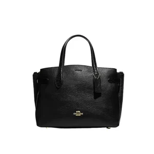 COACH Hanna Carryall 經典皮革手提包 單肩斜挎包 女款 黑色