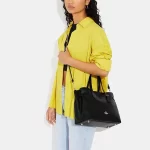 COACH Hanna Carryall 經典皮革手提包 單肩斜挎包 女款 黑色