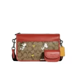 【5色】COACH 史努比聯名款 HERITAGE 經典標誌皮革多功能斜挎包